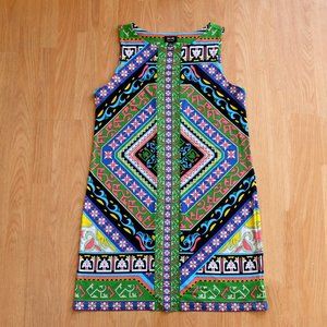 Nicole Miller Pucci Style Op-Art Graphic Print Sheath Dress Size Large